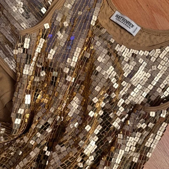 Vintage 80s Holt Renfrew montreal Solid Gold color 2pc set 🥂🍾 - Picture 2 of 5